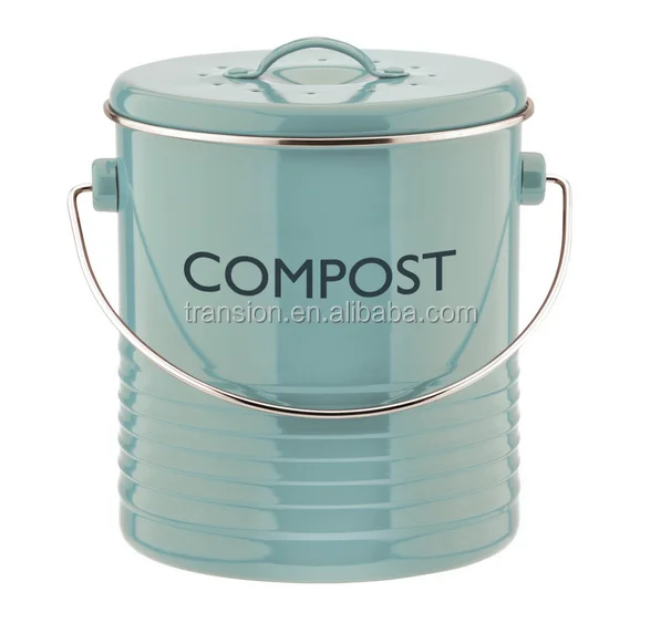 red compost caddy 2.6-quart capacity indoor compost bucket