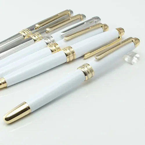 2pcs Free Shipping New Best Design Meisterstuck Roller-Ballpoint Pen Metal Pen MB White High Quality Stationery Supplies