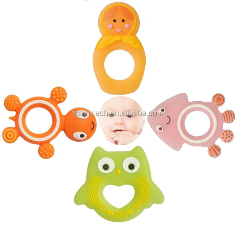 owl design pendant bpa free kid silicone baby teether teething
