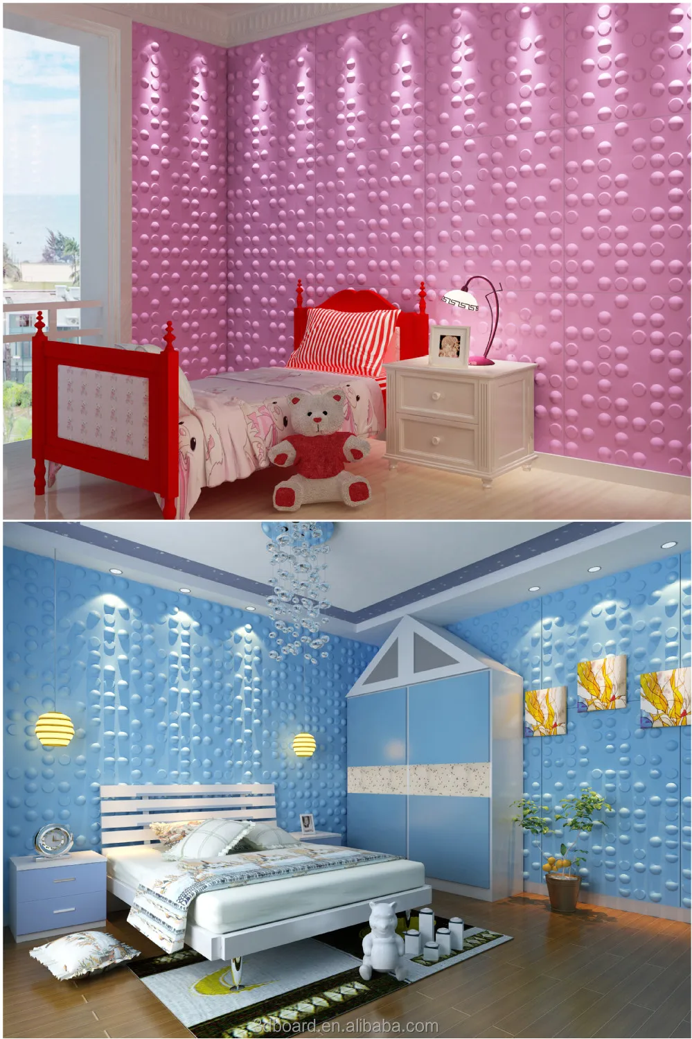 Decorative wallpaper with green material, view 3d decorative ...