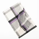 winter China Supplier mongolian grid plaid cashmere 100% scarf