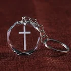Religious Style Custom Jesus Cross Crystal Keychain For Sales