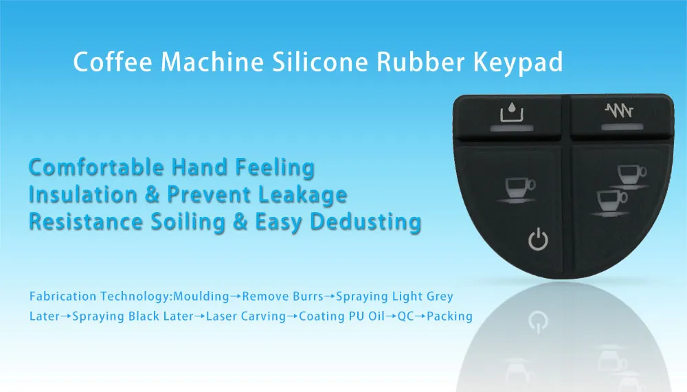 Custom Silicone Button Use In Coffee Machine Silicone Rubber Keypad