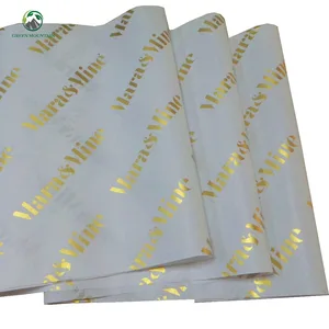 garments wrapping tissue paper with gold printed custom logo