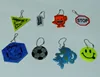 Promotional high vis custom shape cartoon pendant key ring cheap small gifts custom reflective soft PVC keychain hanger