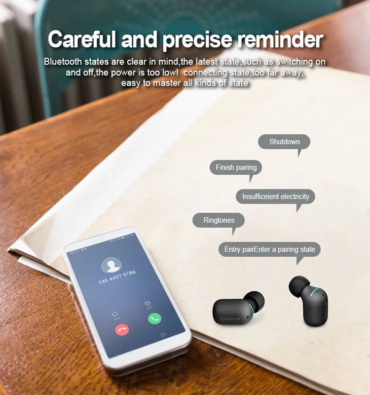 A2 Mini Earbud TWS True Wireless Invisible Headphone with Box 3H Playtime Car Headset with Mic for Smart phone Touch Control - ANKUX.COM