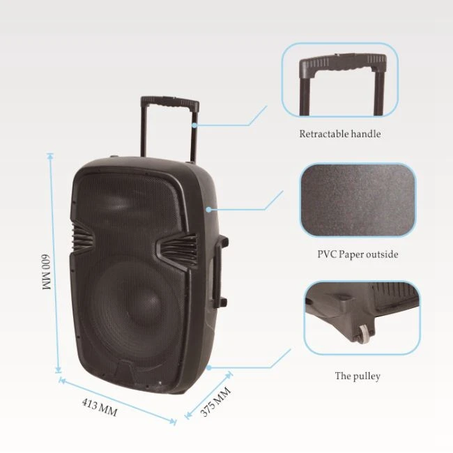 Portable Wireless Speaker 12 Inch Woofer Speaker Trolley Speaker with USB BT SD - ANKUX.COM
