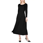 OEM Bulk Wholesale Women Round Neck Long Sleeve Dress Slim Fit Swing Ladies Evening Elegant Long Dress
