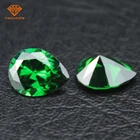 Manufacturer pear shape emerald green cubic zirconia stone price