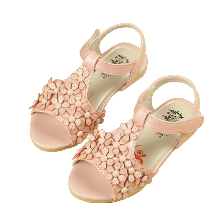 Children's Shoes Sweet Princess Flowers Girls Sandals Sandalias Hook & Loop Summer Style Chaussure Enfant Sandal For Girl
