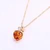 41843 xuping colorful unique necklace jewelry, ladies 18K gold plated necklace, love heart shaped crystal necklace