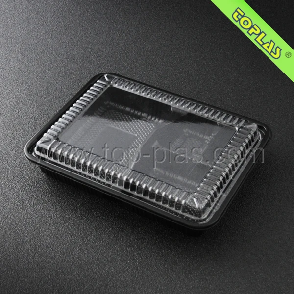 Disposable Plastic 4 Compartment Food Tray Thermal Lunch Container Box