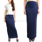 Woman Maxi Long jersey maxi skirt Pencil Skirt in Navy Blue