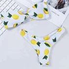 FEIBUSHI Swimwear Women Lemon Printed Bikini Sets 2018 Sexy Wholesale Off shoulder Beachwear