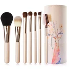 Beauty makeup tools wholesale cosmetic makeup brush set fashionable pink makeup brush kit with leather holder bag