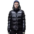 High quality bubble black couple hooded puffer coat mens