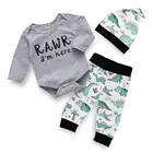 Wholesale Design Baby Boys Cotton Long Sleeve Onesie Romper/Pants/hat 3pcs Set Kids Clothing