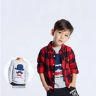 Wholesale children's garments cotton printed latest dress shirts boys woven shirt