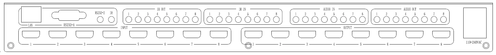 4K 8X8 hdmi matrix video wall -seamless Switching Ultra HD 4k@60hz 444 HDR switcher IR control Audio Extract 4X2 video wall