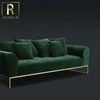 hot sale simple modern design Nordic style luxury furniture velvet single sofa double three seat sofa