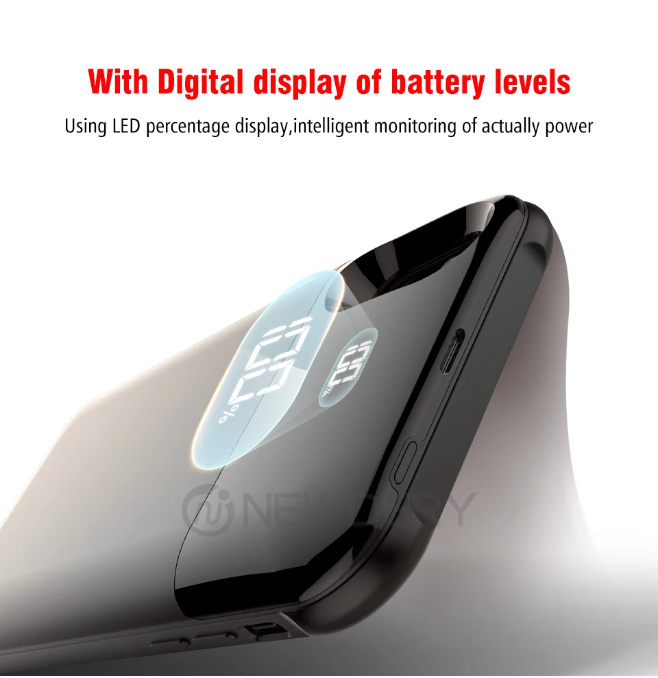 Newest 5000mAh wireless external power case for iPhone X Xs XR Max 5500mAh Wireless charger case for iPhone power bank case - ANKUX.COM