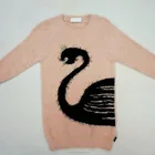 baby knitted pullover/ girls stylish jacquard knitted pullover dress sweater with animal pattern