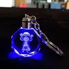 Clear Custom 3d Laser Digital Crystal Photo Keychain For Valentine's Day Gift