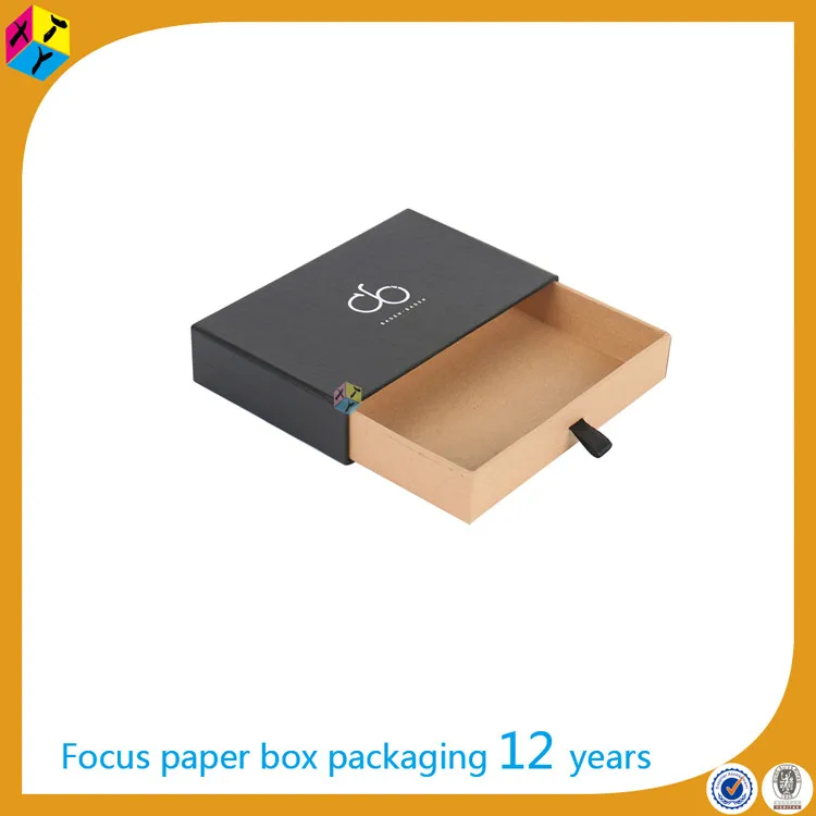 cardboard drawer sliding gift bow tie kraft paper packaging box