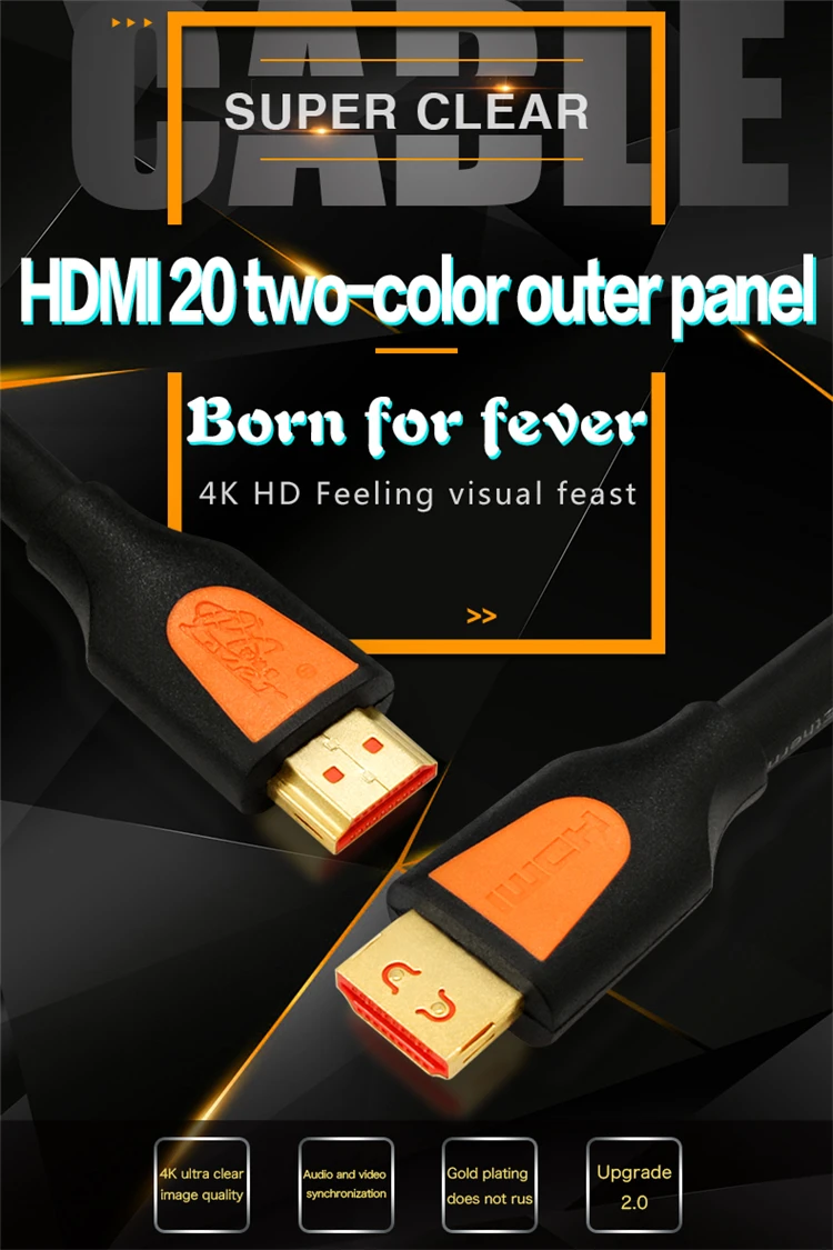 Male to Male Gold Plated High Speed HDMI Cable Support 3D 4K and 2160P 1080P - ANKUX.COM