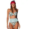 2019 hot fashion 3 colors Brazilian sexy padded ruffle flounced flora two piece bathing suit Bikini swimsuit swim wear