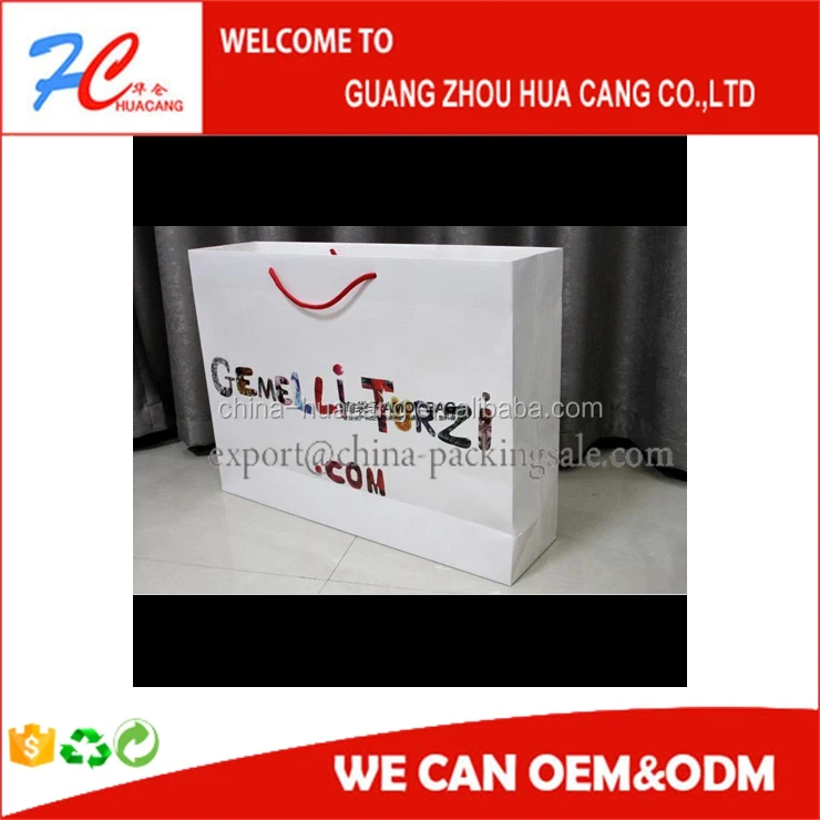 a4 high quality white kraft paper bag, shopping bags hot sale