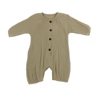 Baby Clothes High Quality Solid Hot Sale Baby Girls Romper Spring Ins Style Breathable Baby Jumpsuits Clothes