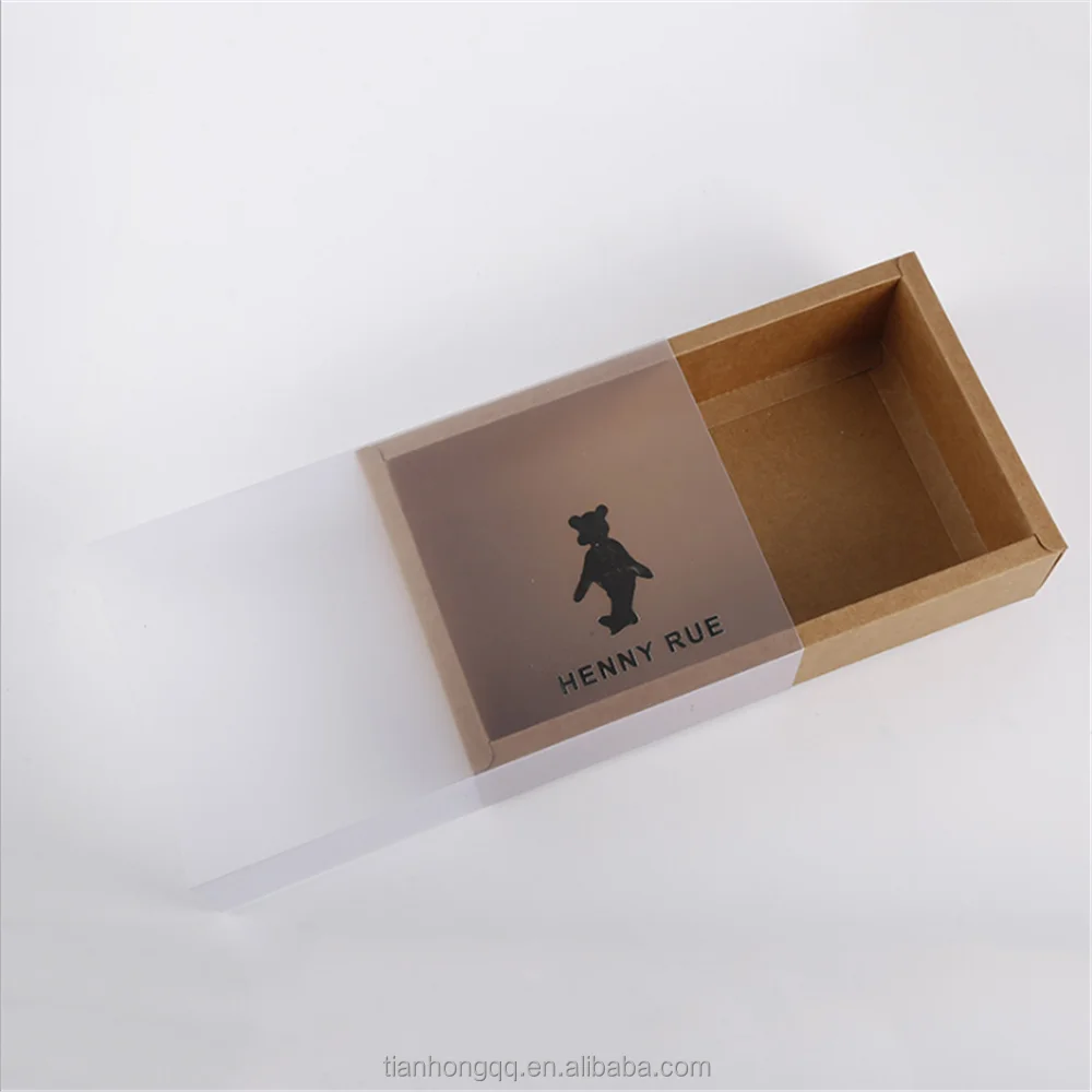 custom drawer paper gift box packaging box with plastic sleeve