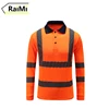 high visibility reflective hi vis orange T-shirt safety work polo shirt for man