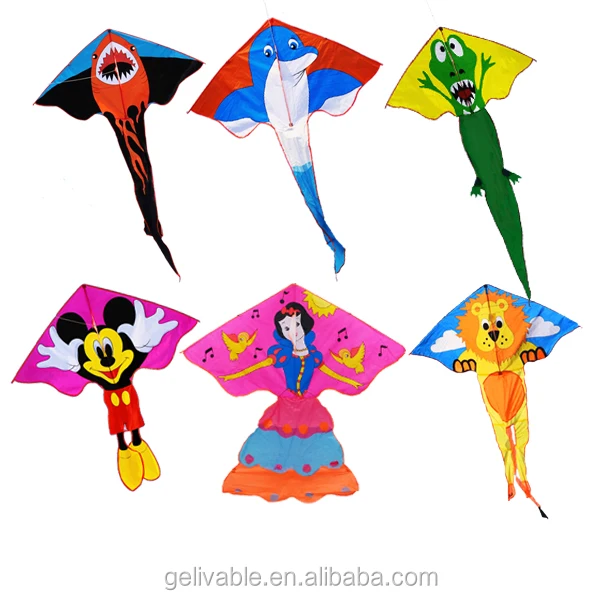 cartoon flying kite