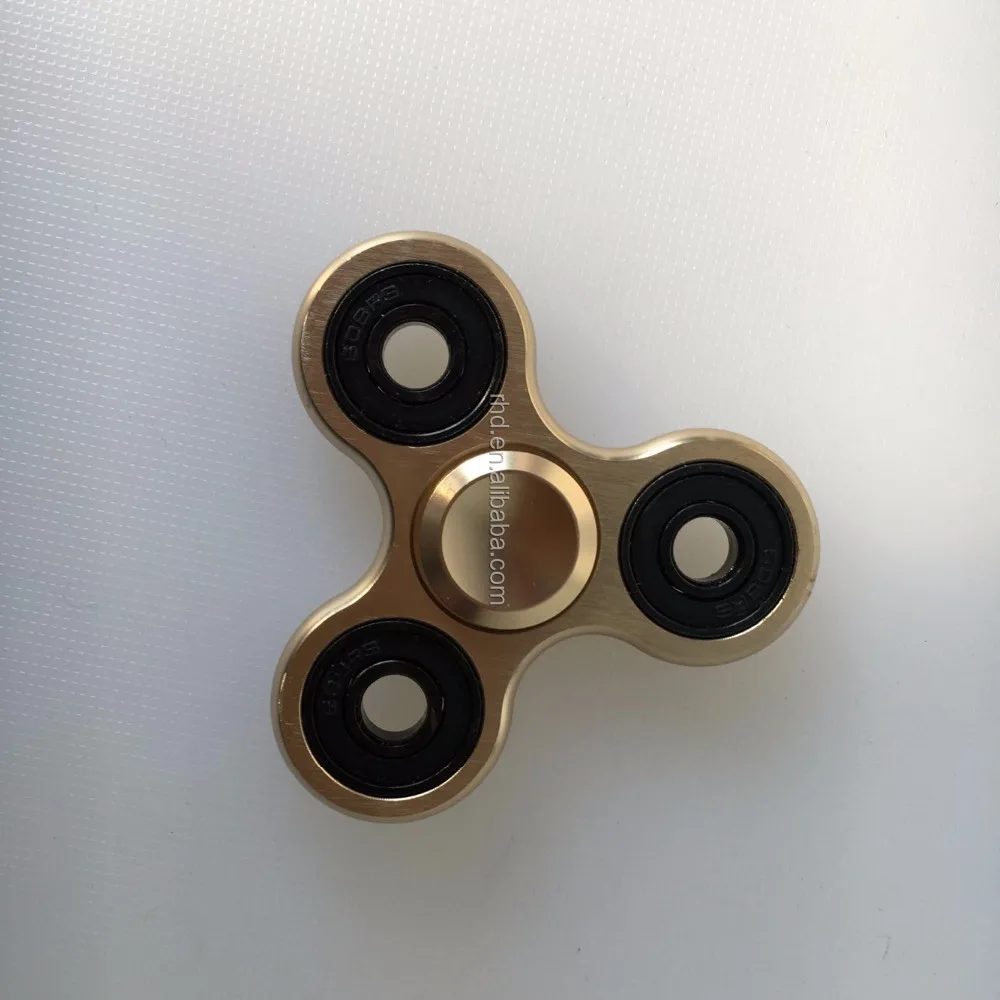 Brass Metal Tri Spinner Fidget Toy with 608 Ceramic 