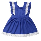 Wholesale Baby Girls ruffled bowknot decor dress children boutique clothing