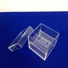 One-Stop Service Glass Box Clear Glass Look Acrylic Wedding Rings Box Geometric Minimalist Rustic Holder