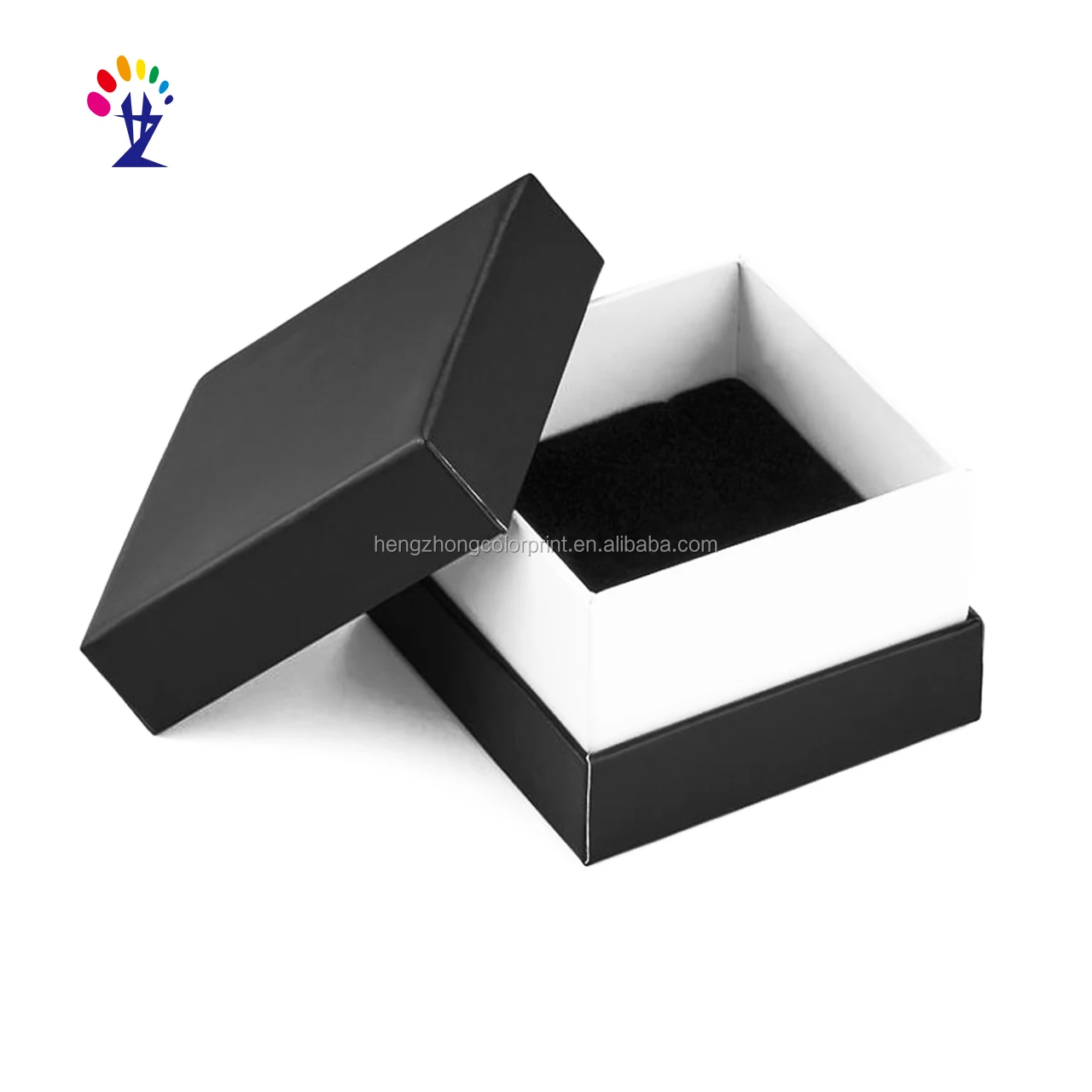 classical luxury design silver stamping black paper gift box