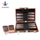 Luxury wooden & PU leather backgammon set playing board game set