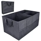 Foldable Black Trunk Organizer for Car and SUV with Two Handles and Side Pockets