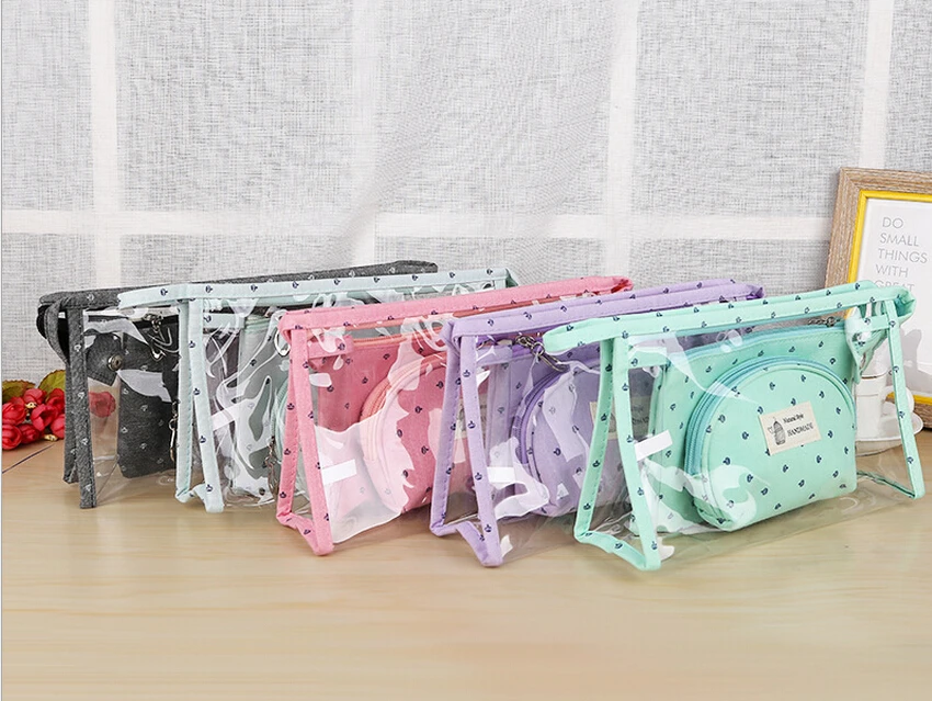 Fashion storage bag three piece set cosmetic bag customized handbag wholesale for women