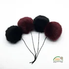False Hairball Hat Artificial Fur Ball Cap Accessories Faux Fox Fur PomPom With Wire