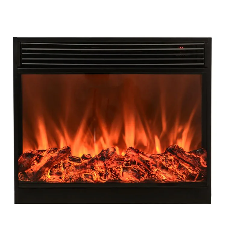 Electric Fireplace Insert With Remote Control Glass View Log Flame