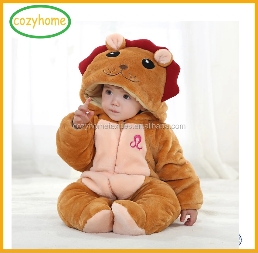 animal flannel romper outfits suit baby winter clothing newborn