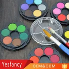 wholesale custom 12 colors artists water color paint cake 24 colors watercolor paint for kids