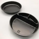 Disposable custom black round PP plastic tray packaging food