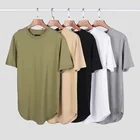 OEM Gym Wear Fitness Mens Custom o neck longline cotton t shirt