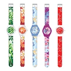 Watch Womens Fashion PVC Band Plastic Watch For Promotion Plastic Ladies Watch Custom Printed Strap Womens Full Printed Plastic Watch
