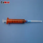 Disposable special colored lucifugal 5ml syringe with needle orange